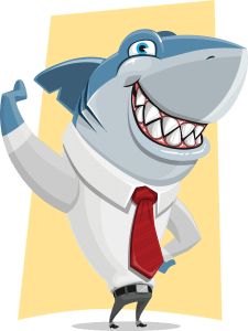 imagen de tiburón vestido con camisa y corbata